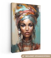 Tableau toile femme 90x140 cm - Décoration chambre adultes - Art moderne - Décoration murale toile toile abstraite - Toile murale cuisine - Photo sur toile - Tableau cuisine décoration maison - Décoration chambre abstraite - Hotel chic