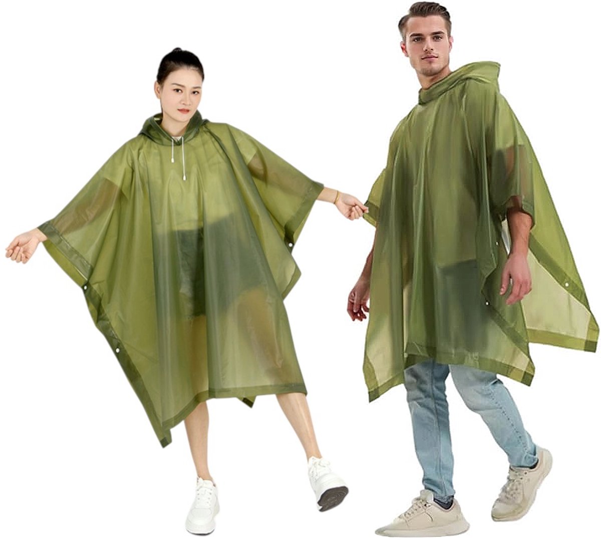 Unisex Poncho - Groen | Capuchon Regenjas | EVA | Lichtgewicht / Waterdicht | Fashion Favorite