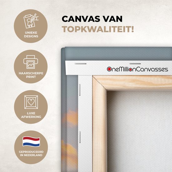 Peinture sur toile - Plage - Soleil - Nuages - Mer - Eté - Peintures sur toile - Toile - 40x80 cm - Décoration murale - Chambre