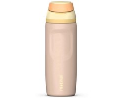 Motivai Omnis RVS Drinkfles met Rietje – 700ML – 100% Lekvrij & BPA-vrij – Dubbelwandige Waterfles – Crème– 12 Uur Koud