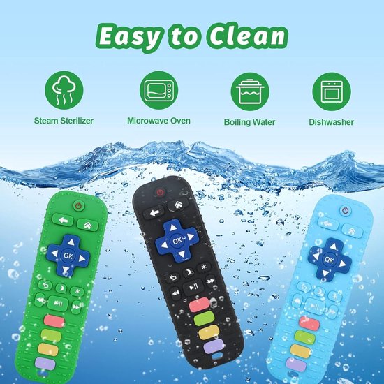 BOTC Baby Afstandsbediening - Babybijtring - Kauwspeeltje voor baby's van 3-24 maanden - TV-Afstandsbediening - 1 stuk - Blauw van BOTC — afbeelding 2