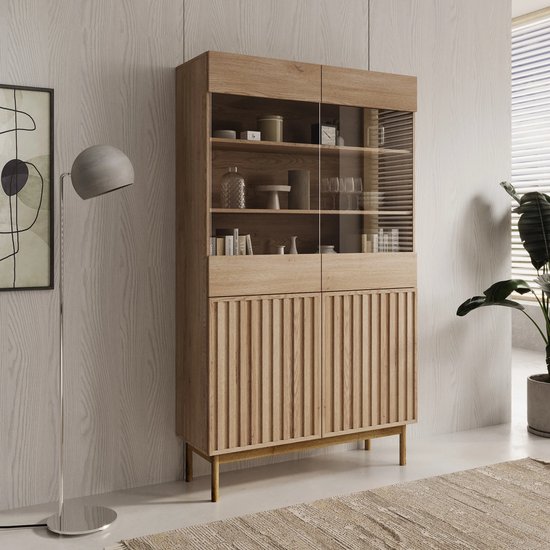 Meubella - Vitrine Storm - Chêne - 106 cm