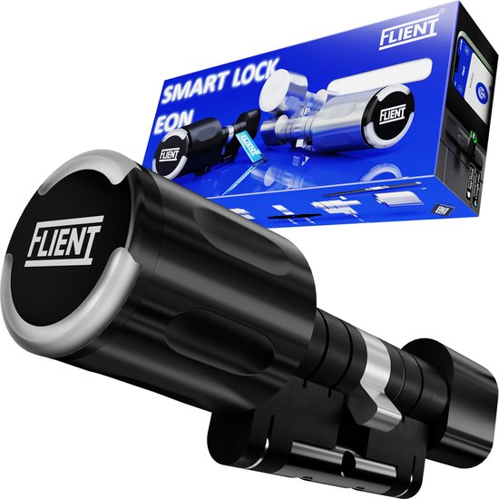 Flient® Smart Lock Eon – slim cilinderslot – zwart