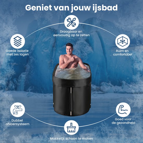 Fleau Home IJsbad - Zitbad Met Deksel & Pomp - Zitkussen Isolerend Model Opblaasbare Bademmer Ijsbad Bad Opblaasbaar Wim Hof Methode