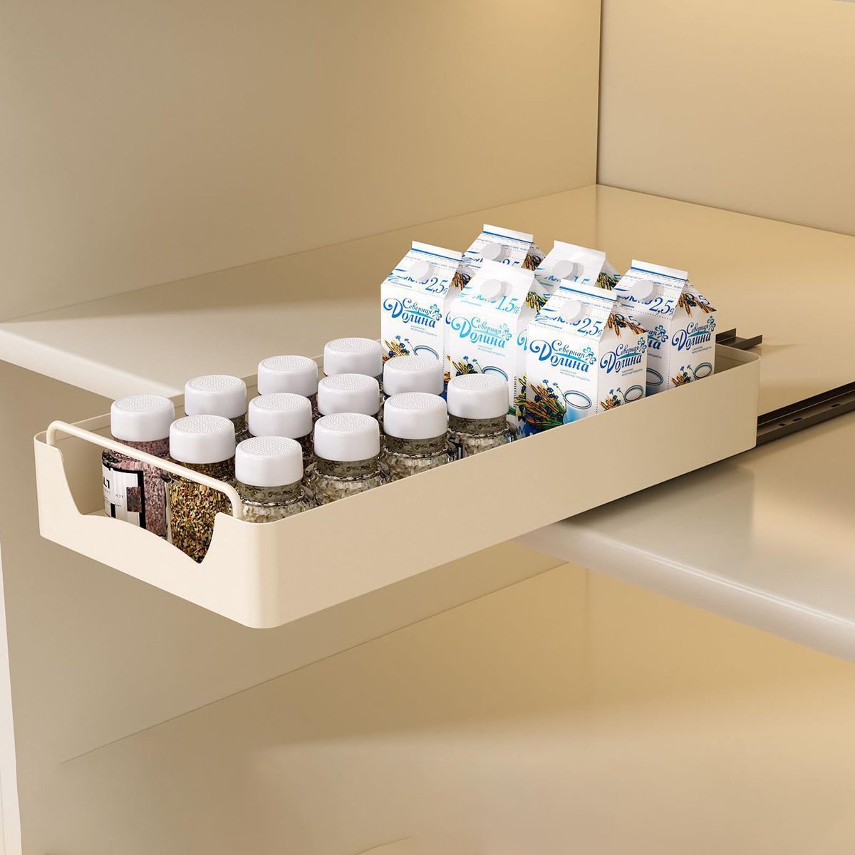 Ibenzoa® Uitschuifbaar opbergrek met nanofolie voor keuken, badkamer en voorraadkast