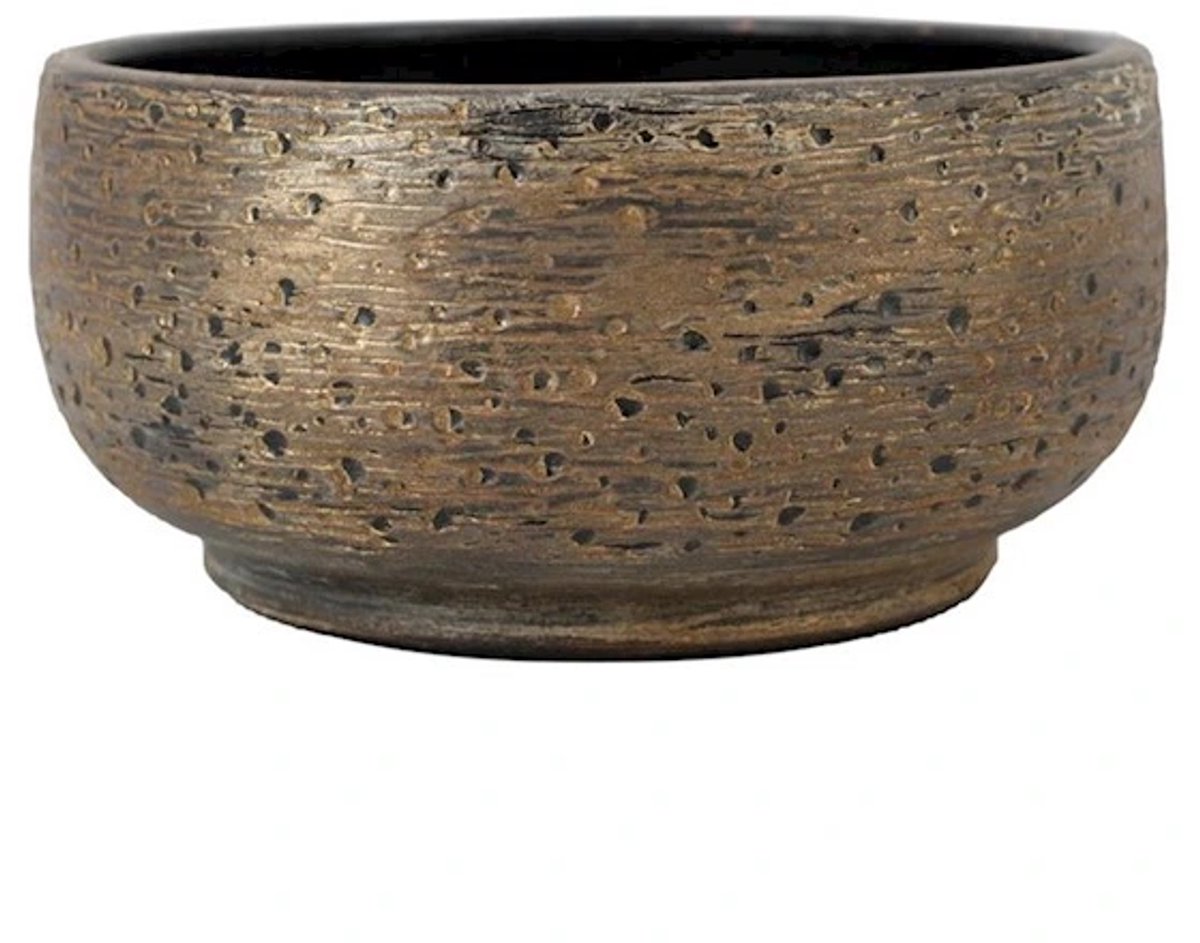 Schaal aveiro d34h15cm bruingoud