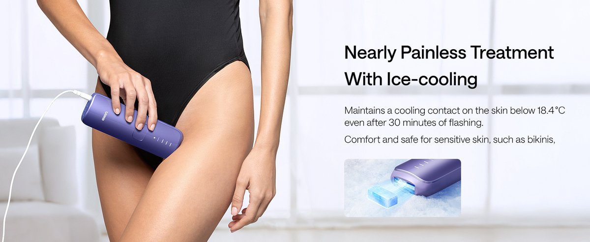 ULIKE Air3 Plus IPL - Provence Purple - Laser Ontharing Apparaat - IPL Ontharing voor Vrouwen en Mannen met Saffier Ice Cooling - Bijna pijnloos - Langdurige Resultaten voor Gezicht en Lichaam - Geschenkdoos thumbnail 2