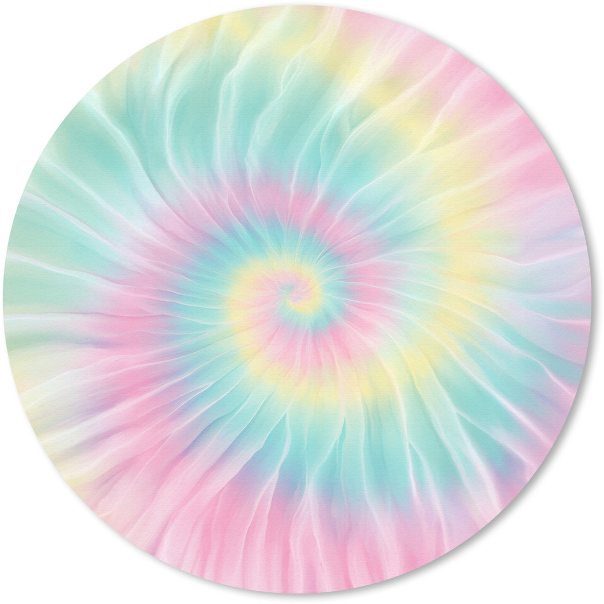 Muismat rond 30x30 cm - Mousepad Pasteltinten - Tie dye - Roze - Ronde muismatten