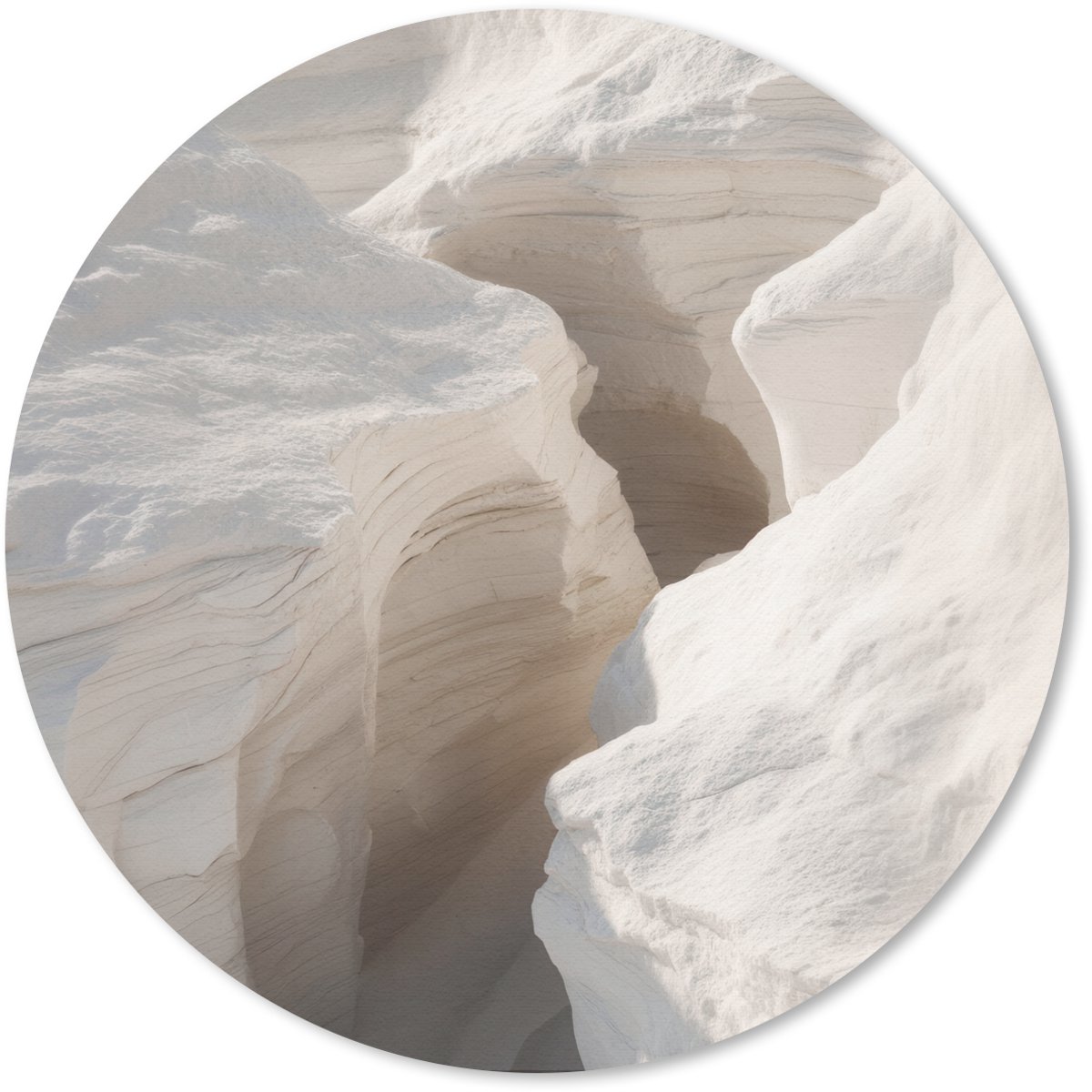 Muismat rond 20x20 cm - Mousepad Kloof - Wit - Sneeuw - Ronde muismatten
