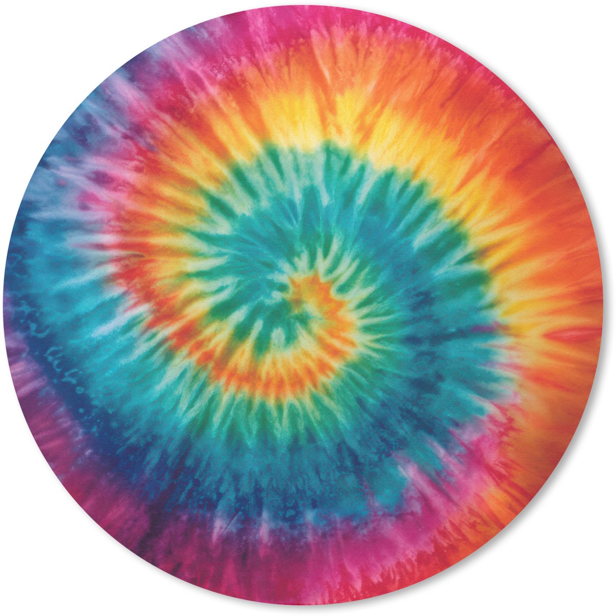 Muismat rond 30x30 cm - Mousepad Regenboogkleuren - Tie dye - Ronde muismatten