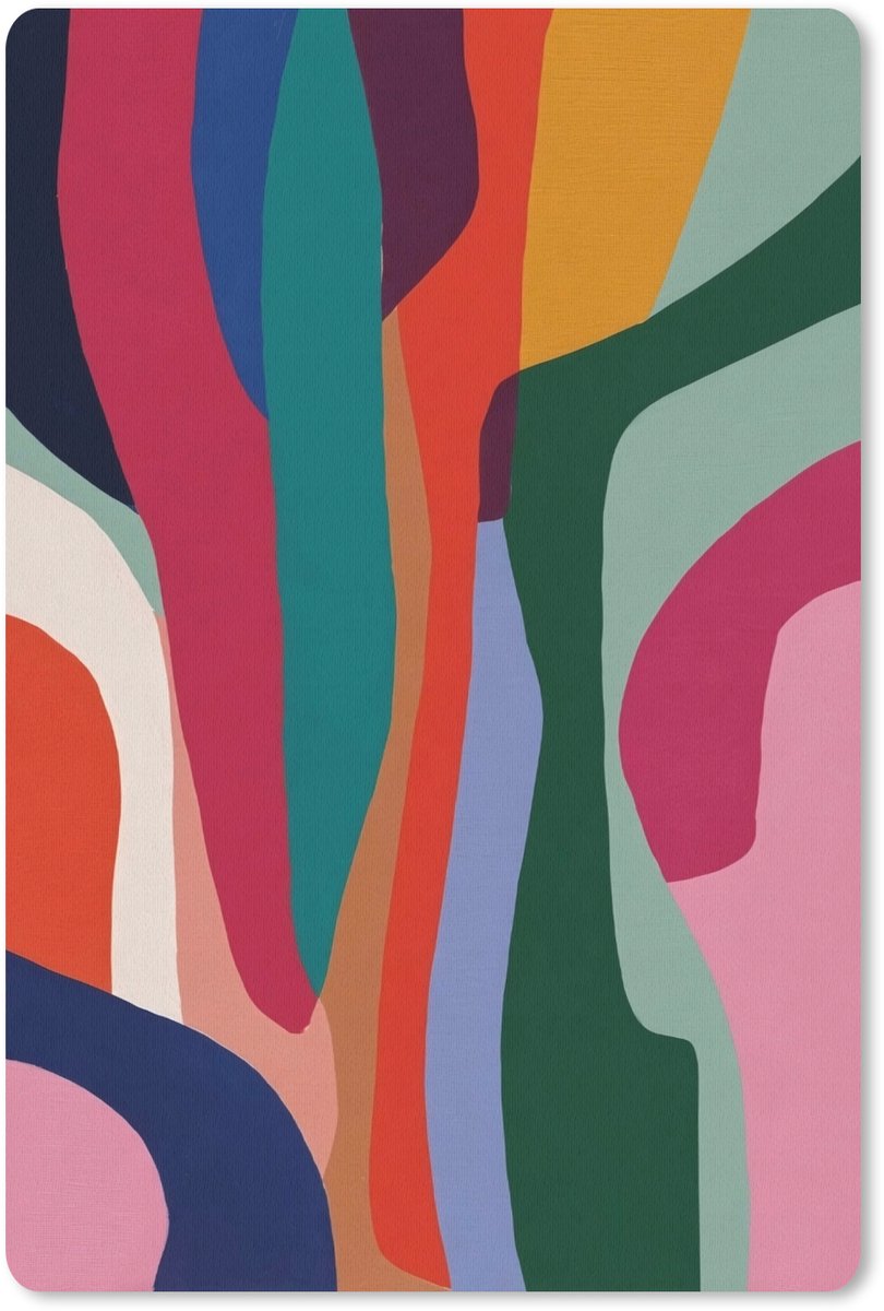 Muismat 18x27 cm - Mousepad Vormen - Bochten - Kleurrijk - Abstract - Muismatten
