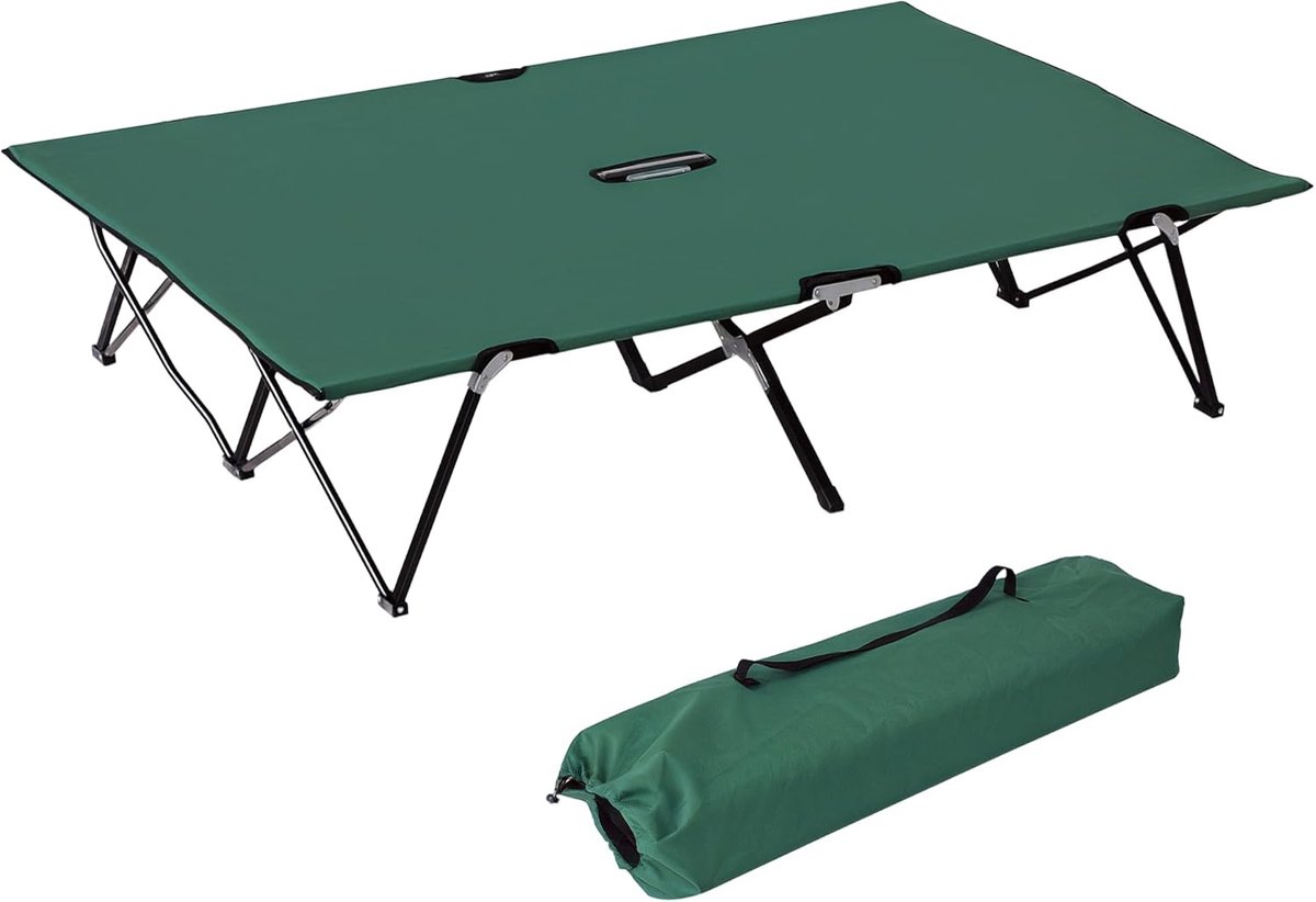 Opvouwbaar Campingbed voor 2 Personen - Robuust Tweepersoons Veldlaken met Draagtas