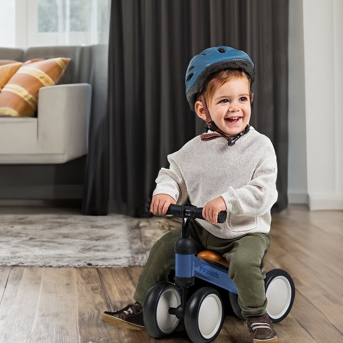 LifeGoods Loopfiets - Speelgoed Vanaf 1 jaar - Kinderstep - Loopfietsje - Marineblauw — afbeelding 5