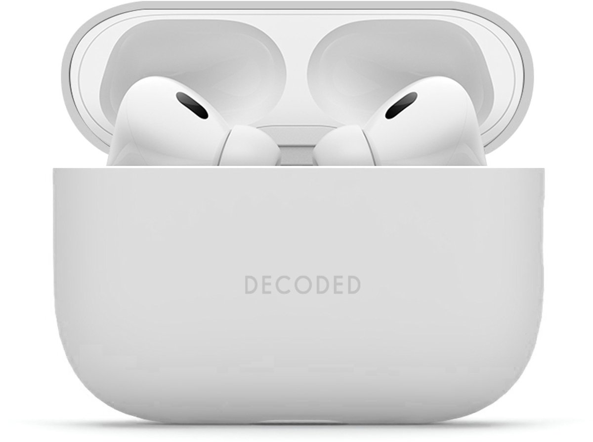 DECODED Siliconen AirPods Hoesje - Geschikt voor AirPods Pro 3 - Soft Touch Silicone - Ondersteund Draadloos Opladen - Valbescherming - Grijs