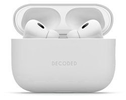 DECODED Siliconen AirPods Hoesje - Geschikt voor AirPods Pro 3 - Soft Touch Silicone - Ondersteund Draadloos Opladen - Valbescherming - Grijs