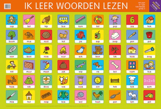 Educatieve posters - Ik leer woorden lezen (AVI start)