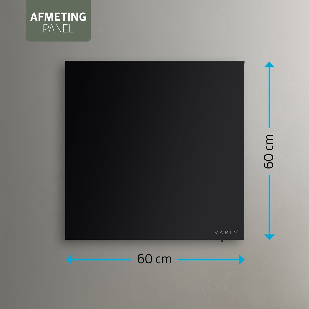 Varin® Smart Design Infrarood verwarmingspaneel - 400W - 60x60cm - Zwart glas - IP24 - Met thermostaat - Wandmontage of verrijdbaar - Elektrische verwarming - Infrarood paneel verplaatsbaar - Kachel - Heater bureau - Terrasverwarmer - Tuya Wifi – foto 6