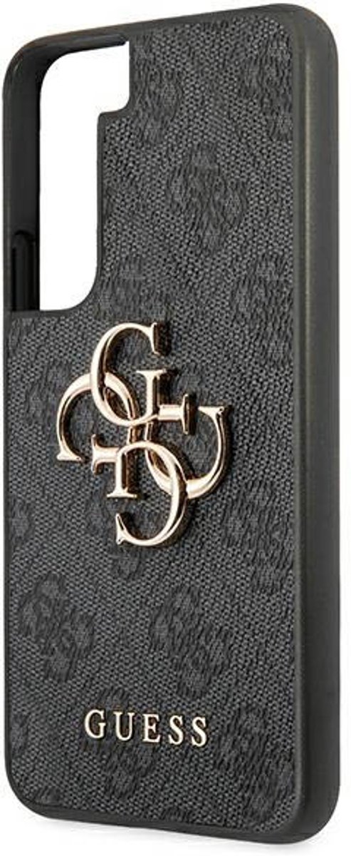 Guess Golden Logo Geschikt Voor Samsung Galaxy S22 hoesje - Grijs