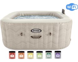 Intex PureSpa Chevron Deluxe Bubble Spa + Aquatural Set Aroma Crystals 6 x 350 gram