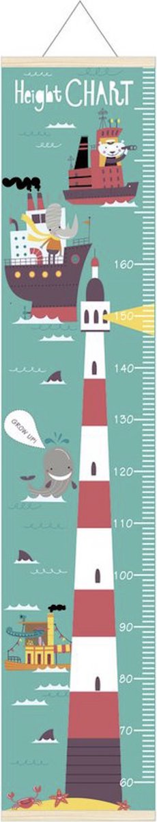 Nixnix® - Groeimeter - Hoogtemeter voor kinderen - Vuurtoren thema