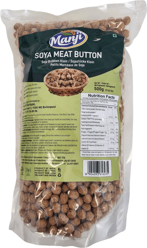 Manji - Klein Croquettes de soja - Bouton de viande de soja - 3x 500 g
