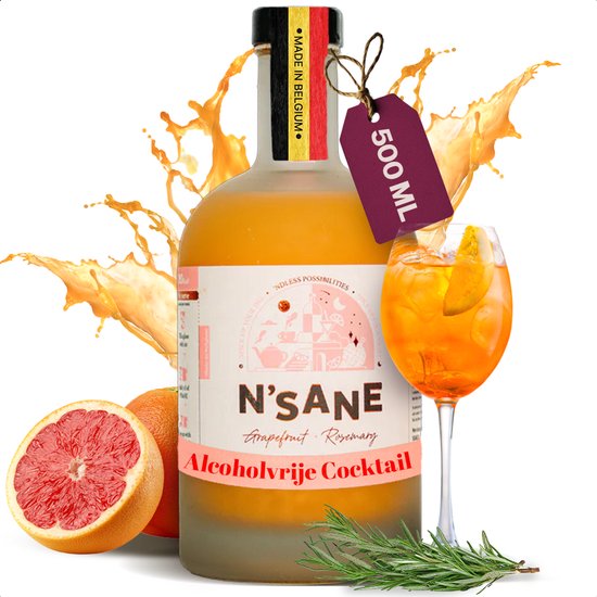 Foto: N sane cocktail mixer pompelmoes en rozemarijn alcoholvrije drank basis voor cocktails en mocktails 500ml