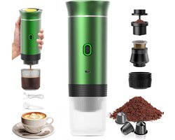 Draagbare 3-in-1 Koffiezetapparaat - Espresso Machine voor Thuis en Reis - Compatibel met Capsules en Gemalen Koffie
