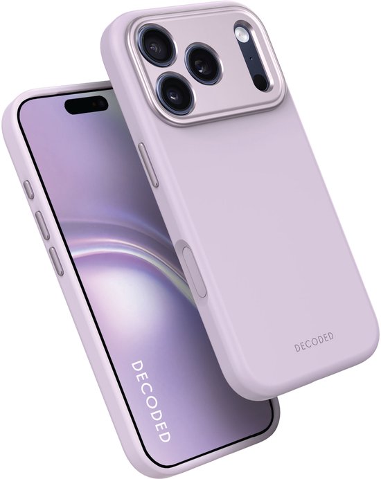 Coque en Siliconen DECODED pour iPhone 17 Pro Max - Matériau doux au toucher de Premium - Revêtement antibactérien - Compatible MagSafe - Violet lavande