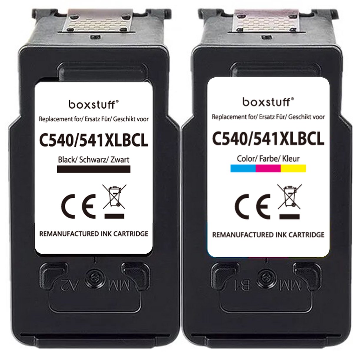 Boxstuff Inkt geschikt voor Canon PG-540 XL + CL-541 XL - (5222B012) - Inkt Cartridge 2-pack voor Canon Pixma MG2100 / MG2150 / MG2200 / MG3150 / MG3200 / MG4150 / MG4200 / MX395 / MX435 / MX475 / MX525 - Pack Kleur en Zwart