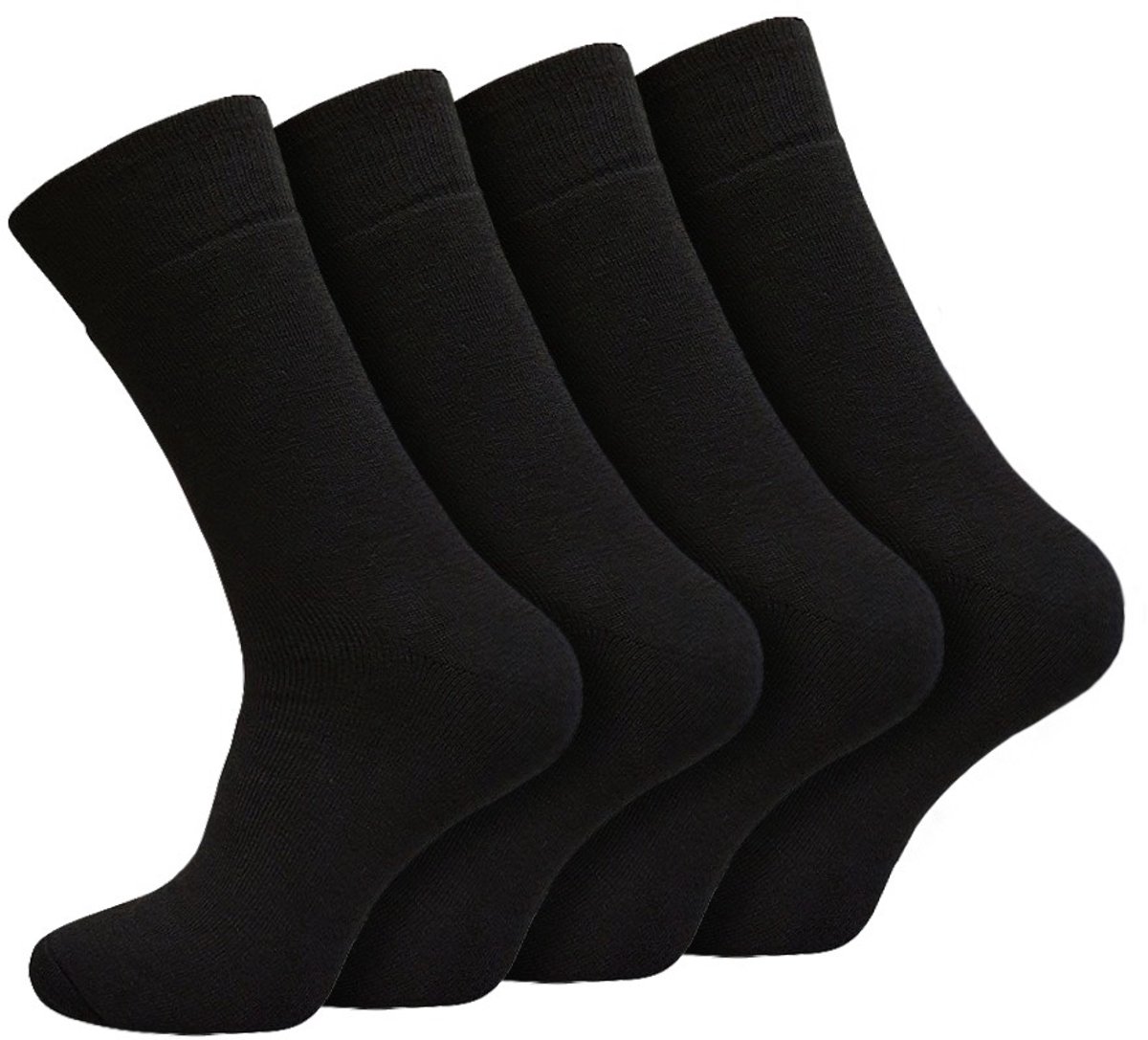 Calzera Thermo Sokken - 4 Paar - Dikke Warme Winter Sokken - Dames en Heren - Katoenen Sokken - Zwart - Maat 39-42