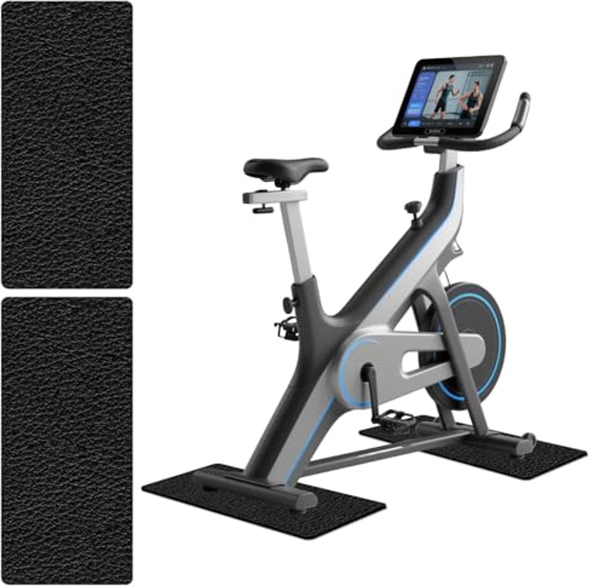Vloerbeschermingsmatten voor Fitnessapparatuur - Antislip 28 x 70 cm, 6 mm Dikte, Set van 2