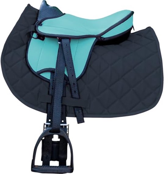 Zadelset voor kinderen voor Shetty Pony en houten paarden met zadeldeken en stijgbeugels Zadelset voor kinderen voor Shetty Pony en houten paarden met zadeldeken en stijgbeugels