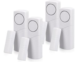 JeiibrZui Deuralarm - Raamalarm - Magnetisch Systeem 100 Db Voor Kinderveiligheid En Huisbeveiliging - 4 Set - Wit