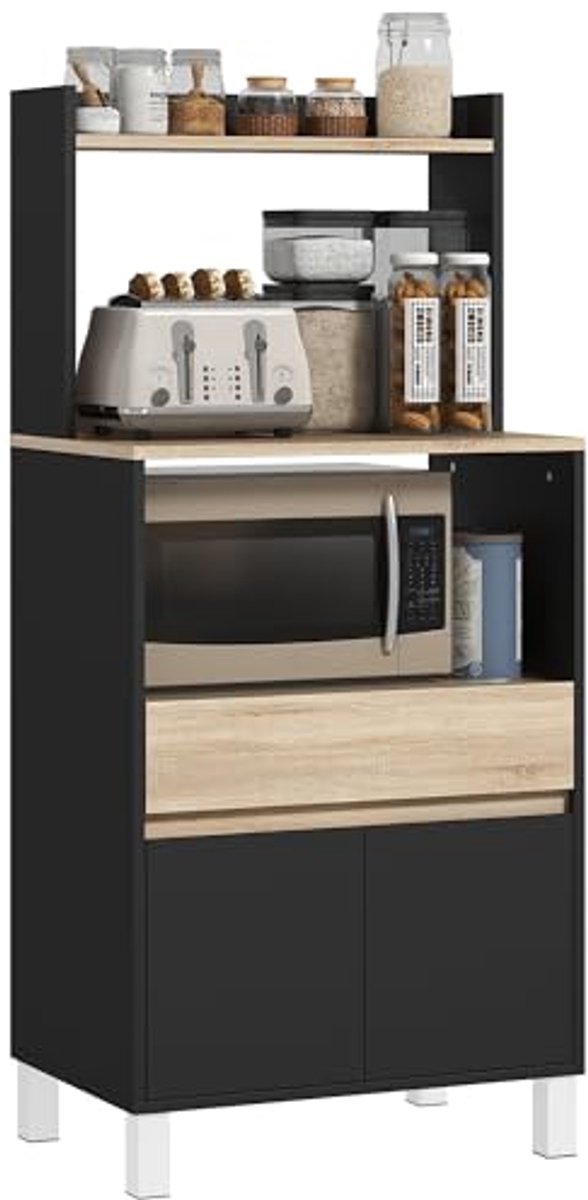 Magnetronkast met opbergruimte - Dressoir voor keuken en eetkamer - Scandinavisch design