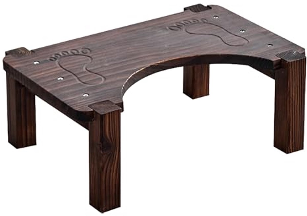 Toiletkruk van Hout met Antislip Pads - Comfortabele Kruk voor Kinderen - 40 x 27,5 x 15 cm