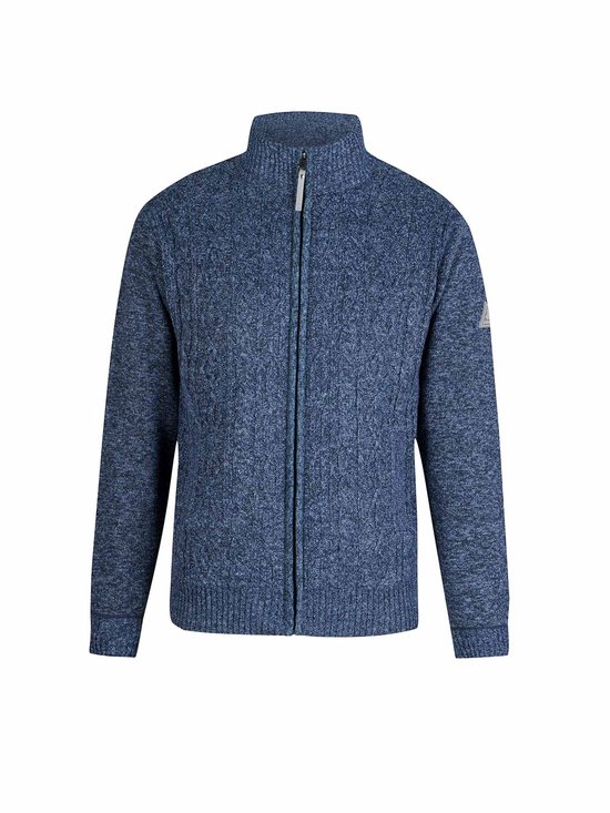 Gilet doublé polaire en maille torsadée BJØRNSON Gus pour homme - Taille 4XL - Bleu foncé