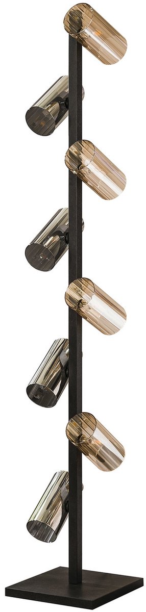 Giga Meubel Vloerlamp Cylinder - Zwart Metaal - 8-Lichts - 30x30x175cm