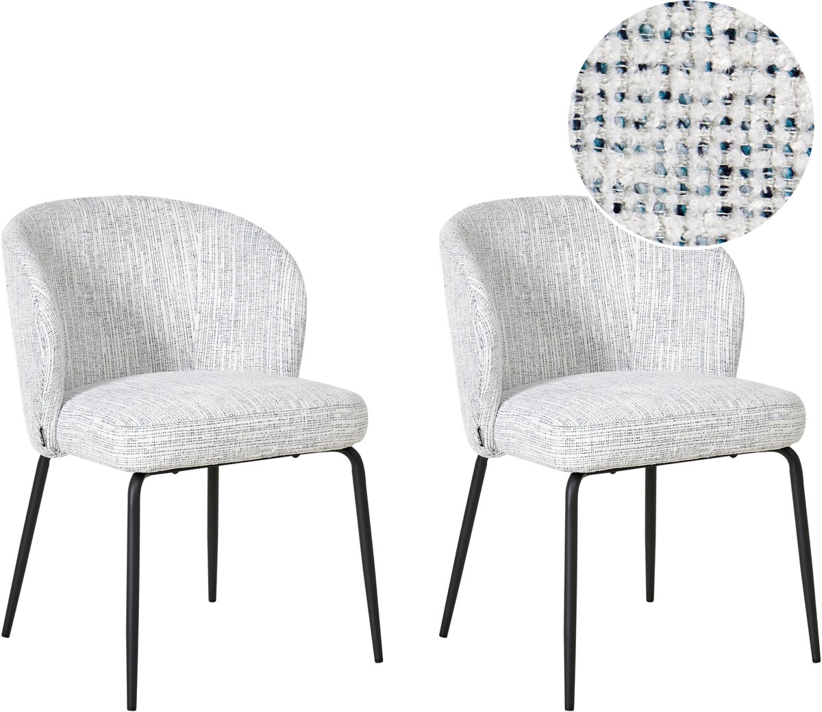 ZANA - Eetkamerstoel set van 2 - Blauw - Polyester