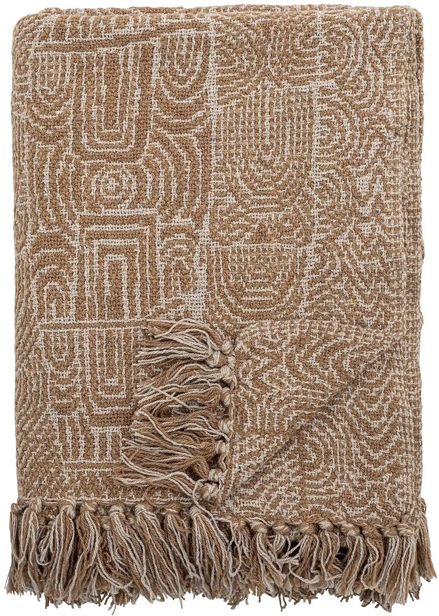 Plaid gerecycled katoen bruin Bresso 130x160cm