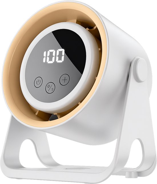 Mini-bureauventilator, USB-tafelventilator met 5 snelheden, sterke luchtstroom-koelventilator met draagbaar en ultrastil, bureauventilator met 360 ° draaibare kop en USB-oplader voor thuiskantoor