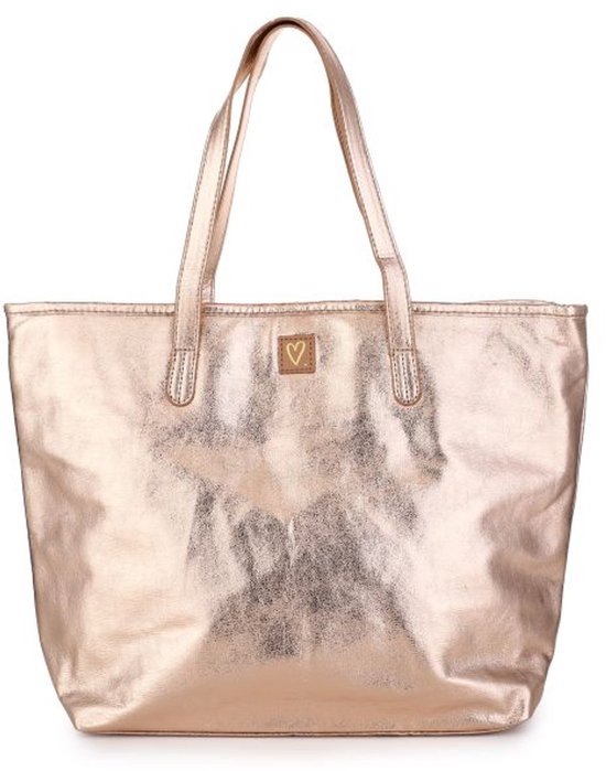 metallic shopper tas – pu leer dames tas – 36 x 30 cm – ruime shopper – modieuze tas dames – trendy handtas – tote bag – dagelijkse tas voor werk of shoppen – metallic tas dames – stijlvolle shopper rose