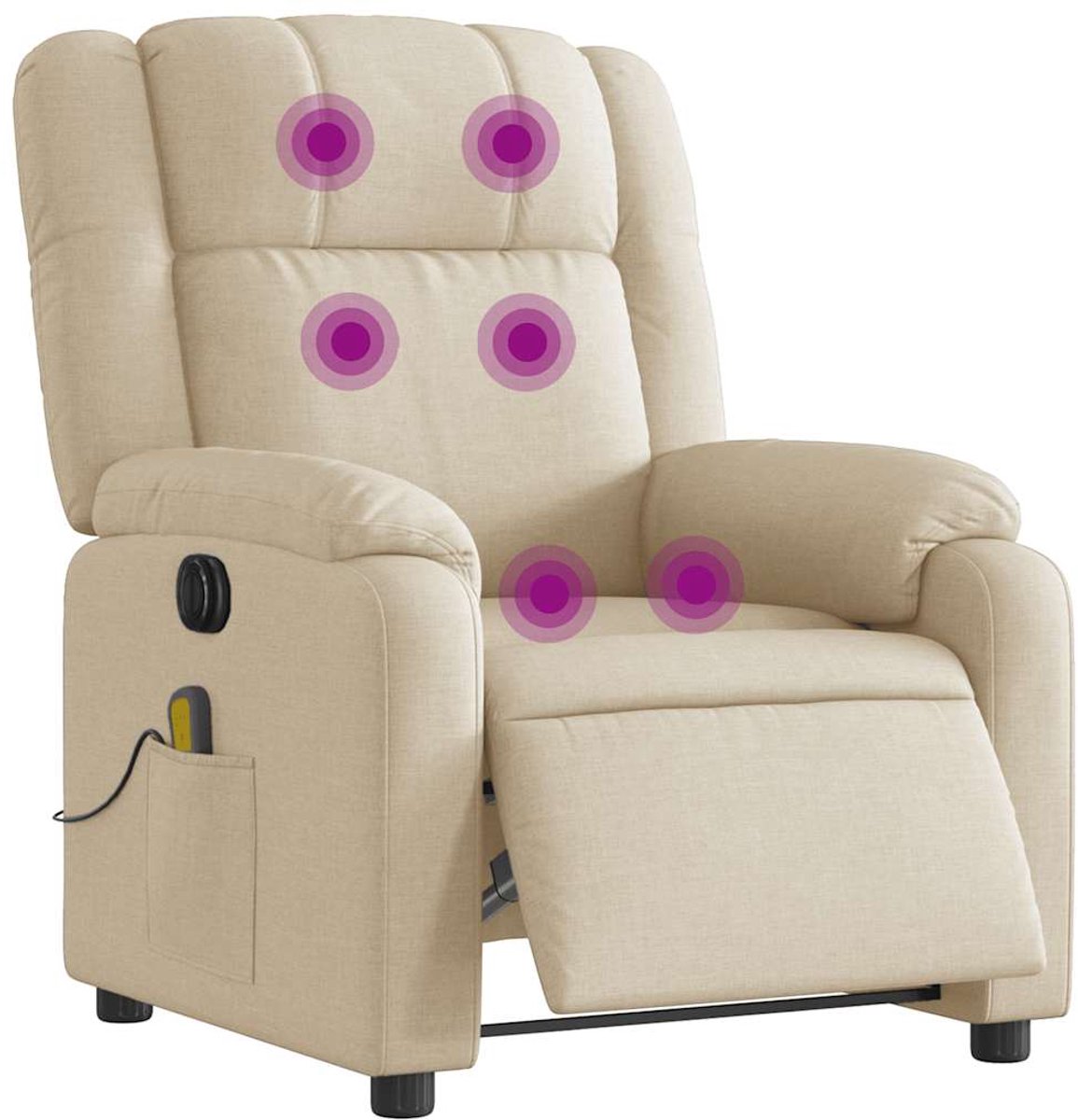 Afbeelding 3 van vidaXL Massagestoel Elektrisch Verstelbaar Crèmekleurig