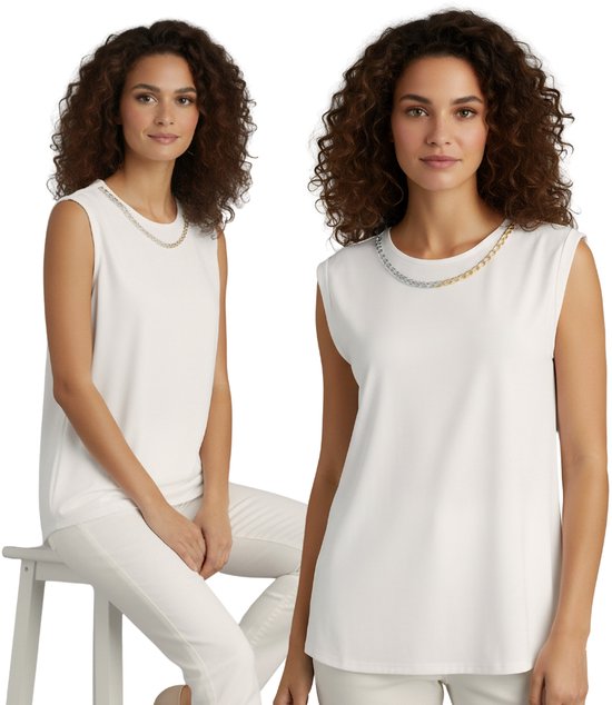 Blouse ample crème avec chaîne
