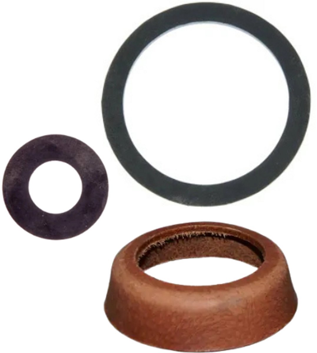 Deltaline - Revisieset voor Handpomp - 3-delig - Zuigmanchet, Flens & Klepdichting - Leer & Rubber - Geschikt voor type NP75 Zwengelpomp - zuigerdiameter 75 mm