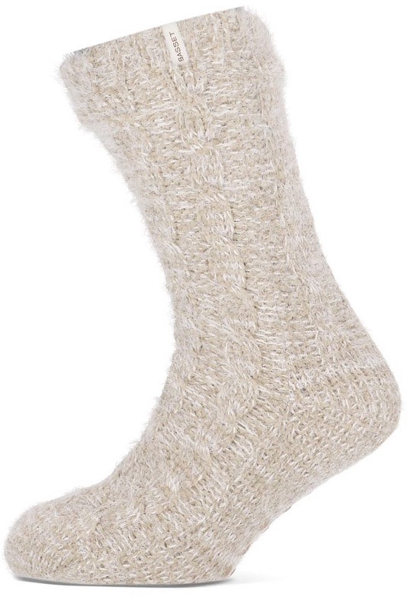 Basset dames huissokken chenille hairy beige