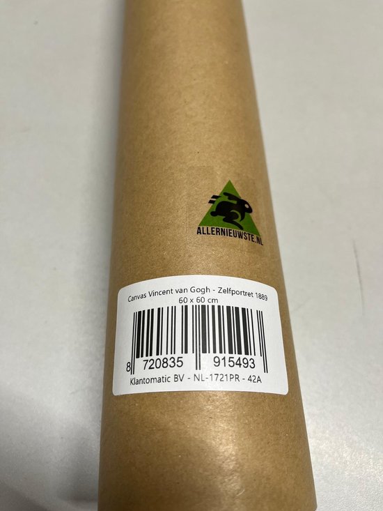 Tableau sur Allernieuwste Vincent van Gogh - Autoportrait 1889 - Affiche - Reproduction de chef-d'œuvre - 60x60cm - Couleur