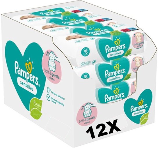 Pampers Sensitive Billendoekjes 0% plastic - 624 Babydoekjes