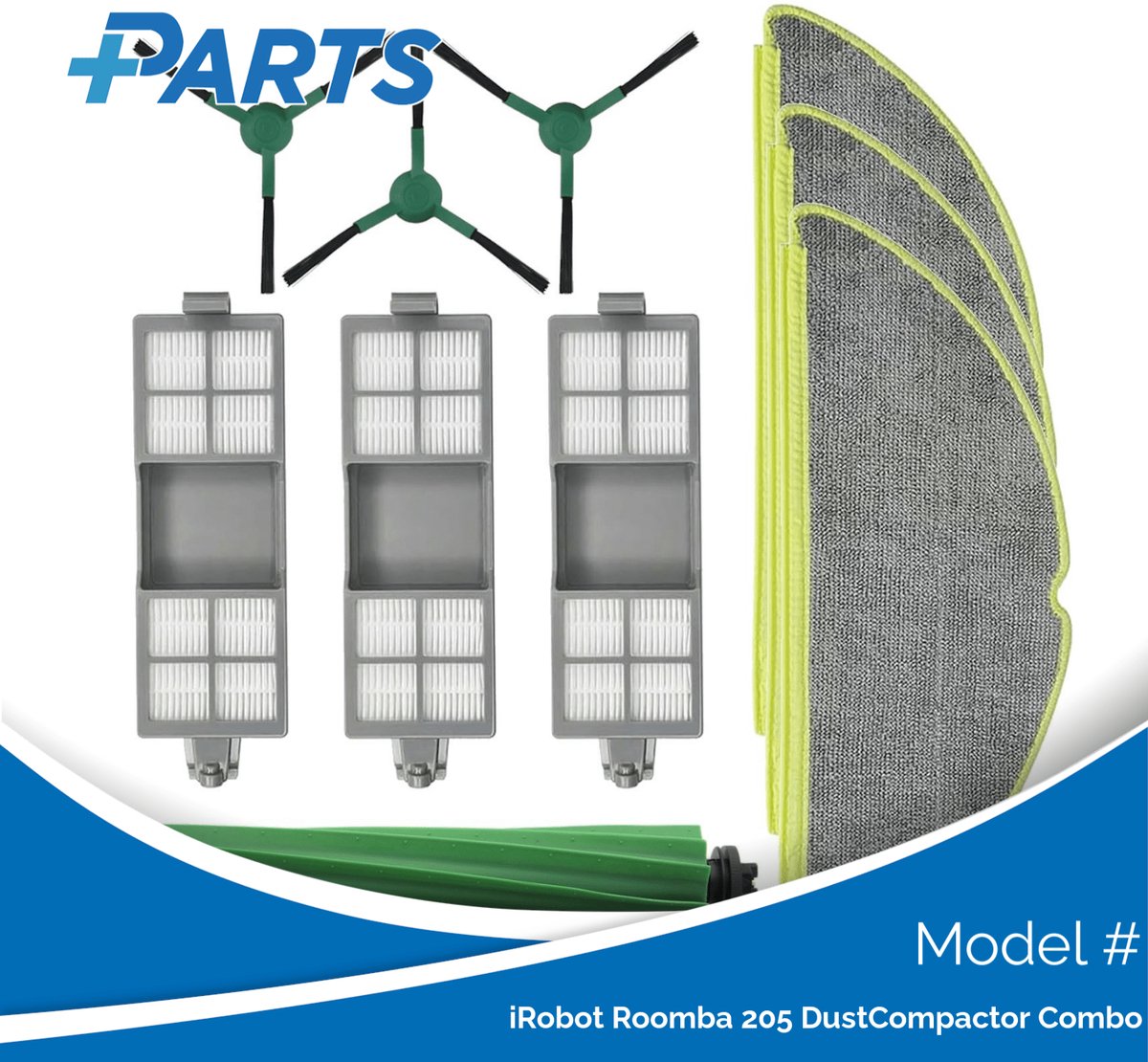 Plus.Parts iRobot Roomba 205 DustCompactor Combo Onderhoudsset (Plus.Parts® alternatief voor 4849965) Overig