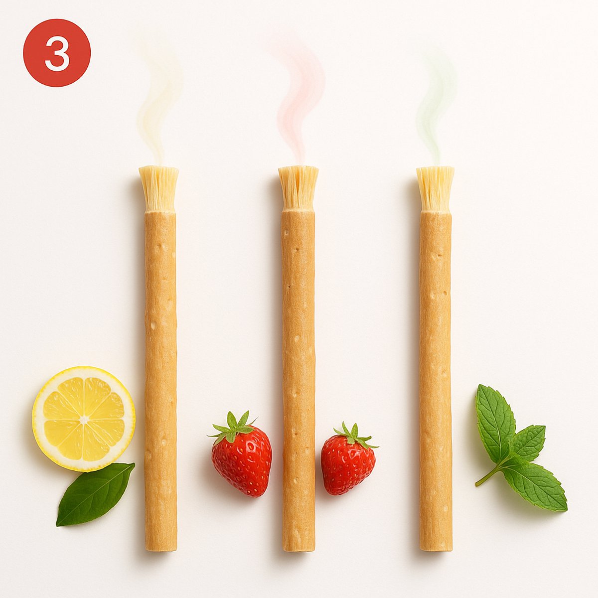 Miswak Mixset – 3 stuks (Mint, Strawberry, Lemon) – Sewak – Siwak – Natuurlijke Tandenborstel – Biologisch & Fluoridevrij – Antibacterieel – Sunnah – Halal Verzorging – Tandverzorging – Natuurlijk Alternatief voor Plastic Tandenborstels