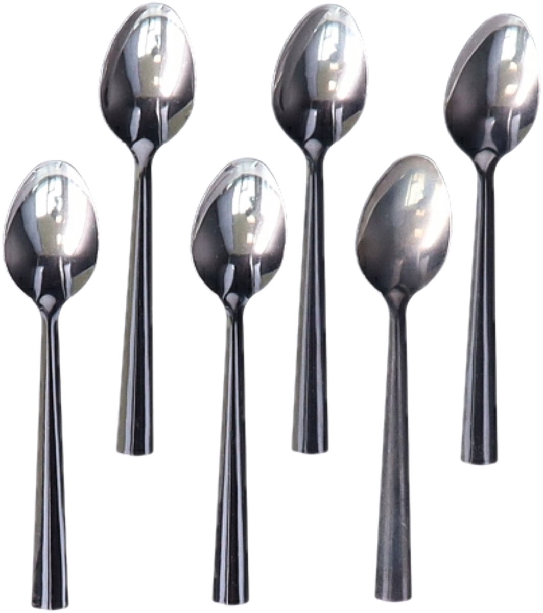DID Theelepels - 6x - 15 cm - roestvrijstaal - dessertlepels - bestekset lepels